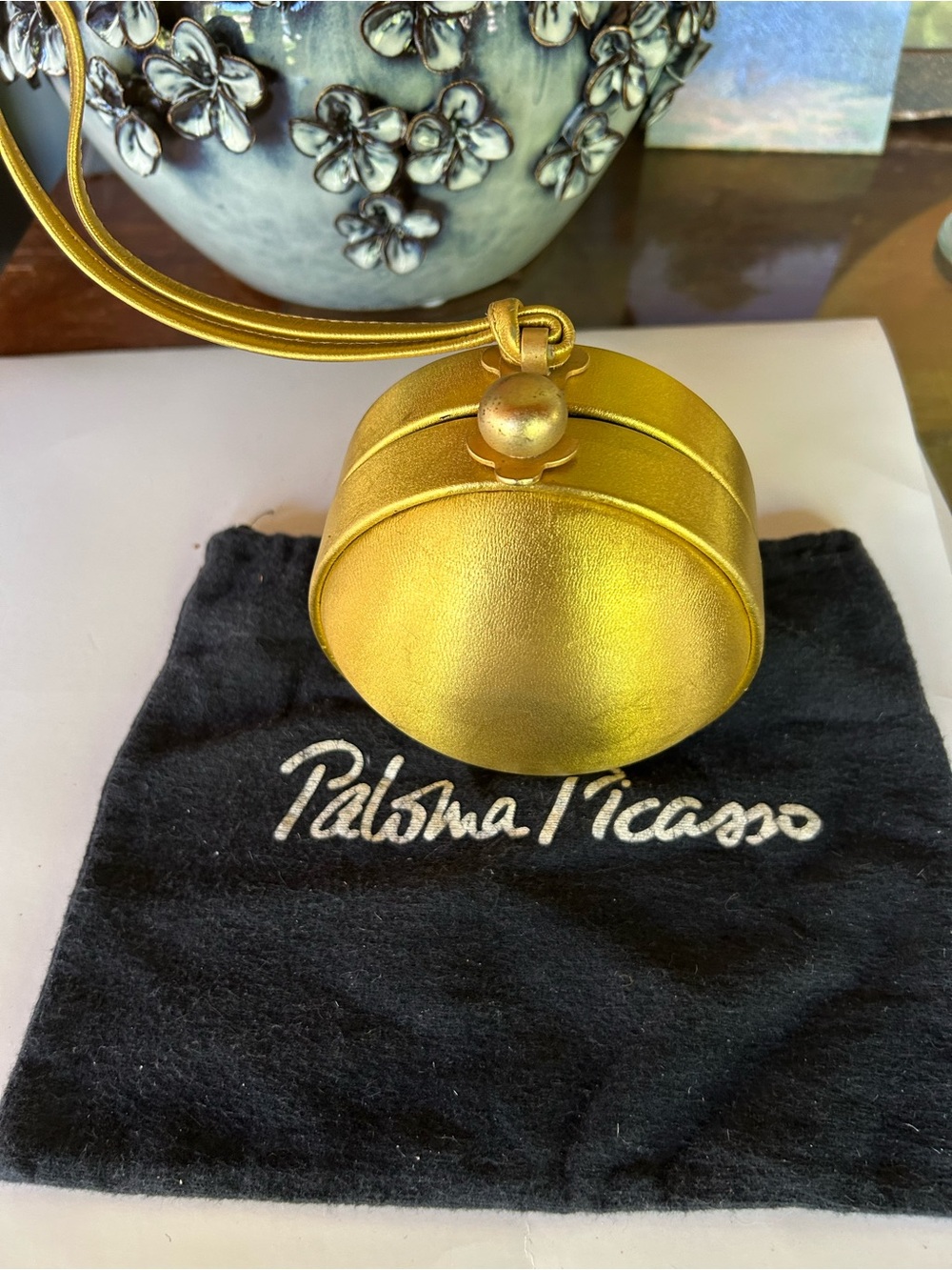 Vintage Paloma Picasso  1990s Gold Ball Evening Bag